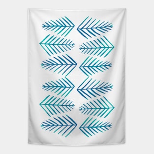 Watercolor pine trees - teal Tapestry