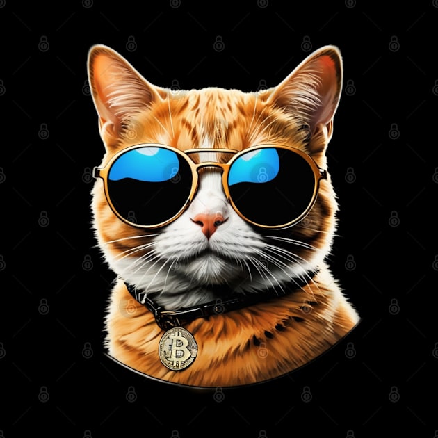Bitcoin cat with sunglasses by SpaceCats