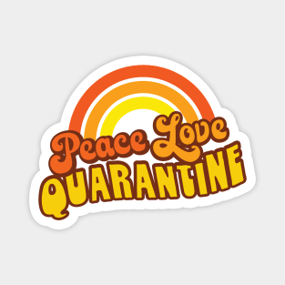 Peace Love Quarantine Retro Rainbow Magnet