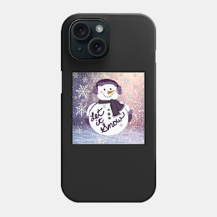 Snowman Christmas Let It Snow Graphic Art Design: Purple Winter Snow Scene Gifts Phone Case