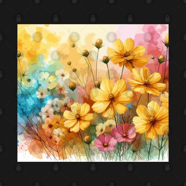 Yellow Cosmos Flower by Jenni Arts