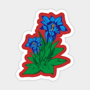 Gentian Mountain Flower Flower Magnet