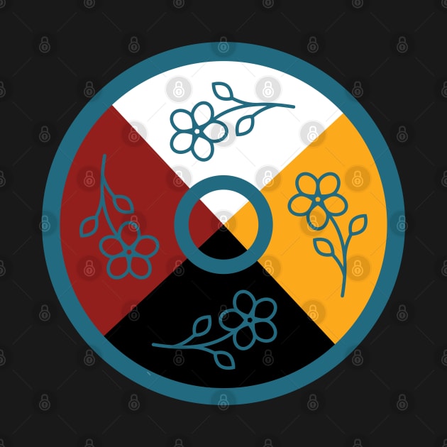 Medicine Wheel Floral WAWEZHI CANADA by WAWEZHI