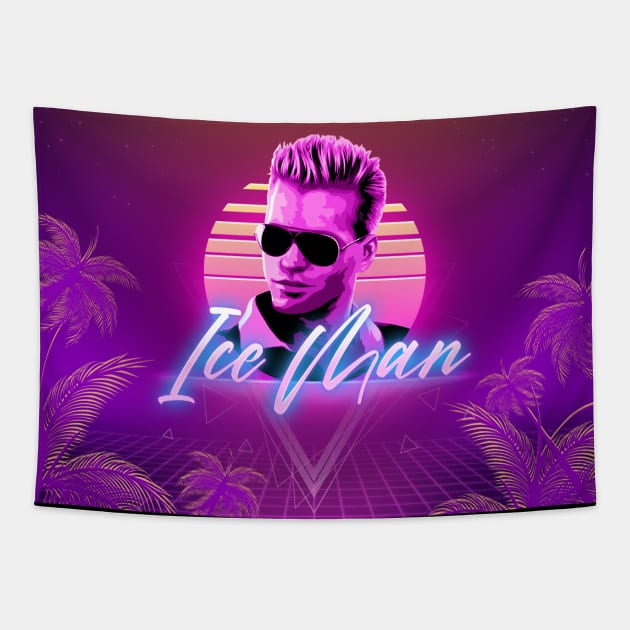 Iceman 80's Retrowave Tapestry by NotoriousMedia