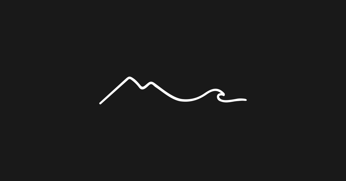 Minimal Art Of Mountain & Waves An Artsy Wave Line Traveler - Mountain ...