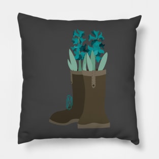 Hyacinth Rain Boots Pillow