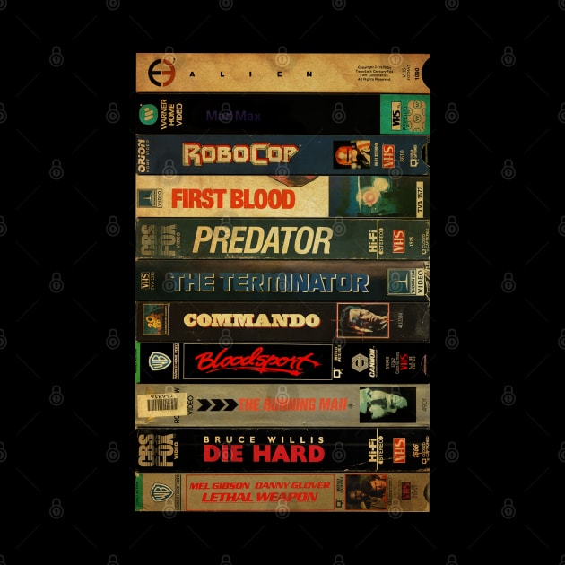 Retro 80's Action Movies - Cassette Style by countrydiverse