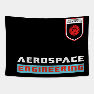 Aerospace engineering text and logo aircraft engineer design Tapestry