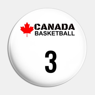 Canada Basketball Number 3 T-Shirt Design Gift Idea Pin