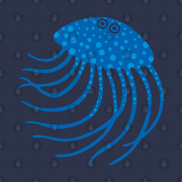 BLUE JELLYFISH Funny Undersea Ocean Creature with Tentacles - UnBlink Studio by Jackie Tahara by UnBlink Studio by Jackie Tahara