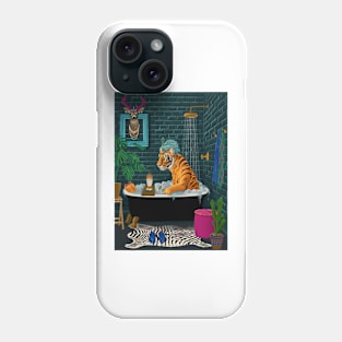 Tigress in the bathroom Phone Case