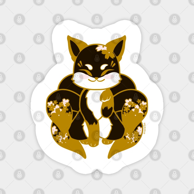 Black & Gold Kitsune Magnet by Ranefea