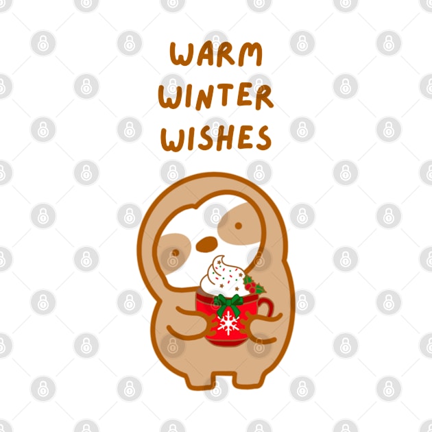 Warm Winter Wishes Hot Cocoa Sloth by theslothinme