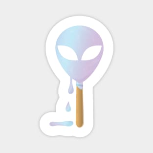 Pastel Alien Ice Cream melting on stick Magnet