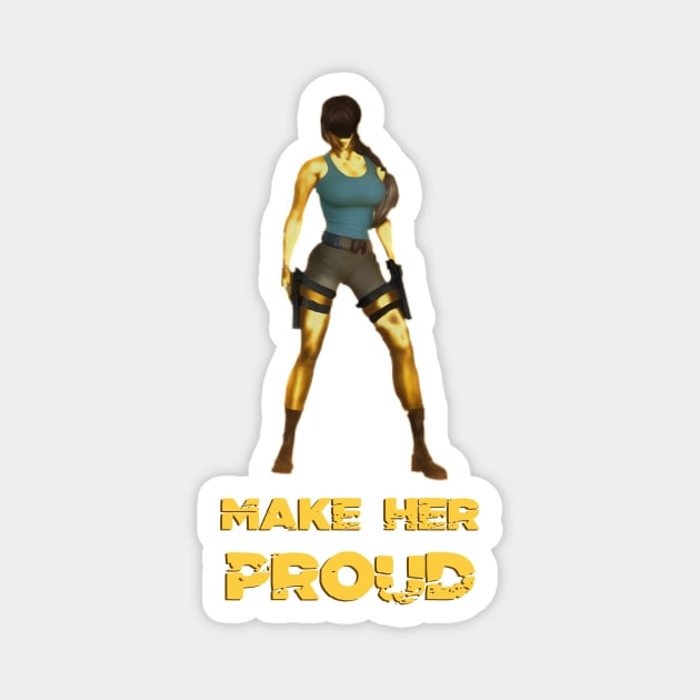 Lara Croft (Tomb Raider) | "Make Her Proud" Collection Magnet by Gold Female Heroes