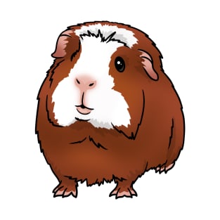 Red with White Face Crested Guinea Pig T-Shirt