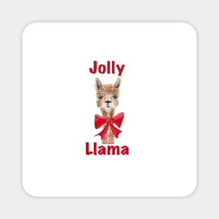 Jolly Llama Christmas Tee shirt Magnet