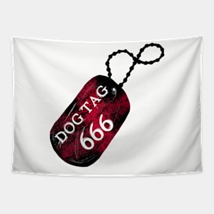 666 Dog Satanic Tag Tapestry