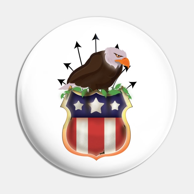 Retro USA Eagle Pin by nickemporium1