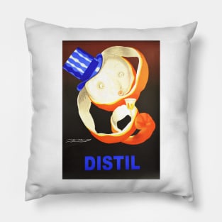 DISTIL APERITIF Orange Alcohol Beverage Achille Mauzan Art Deco Vintage Pillow