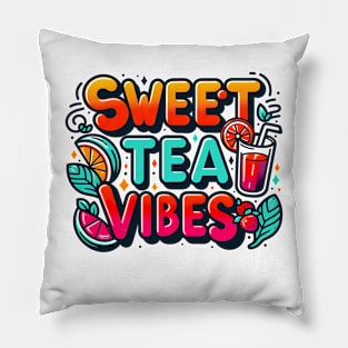 Funny sweet tea quote with a vintage look for women and girls iced tea lovers Pillow