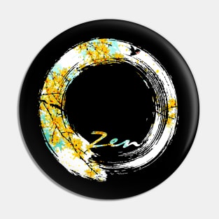 Zen with Yellow Spring Flowers Pin