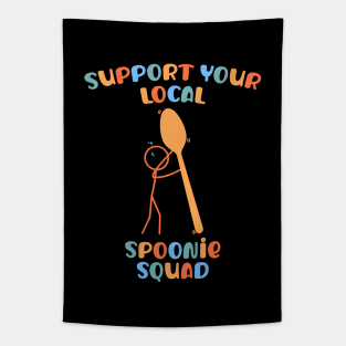 Colorful Support Your Local Spoonie Squad Tapestry