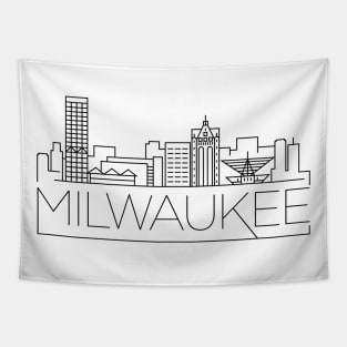 Milwaukee minimal skyline Tapestry