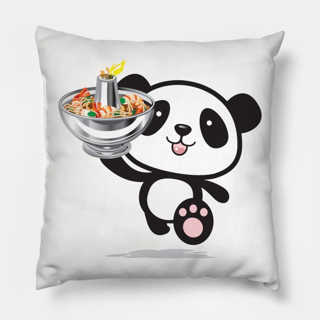 Happy Hotpot Panda Pillow by ghud