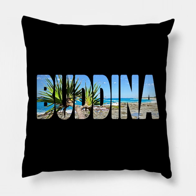 BUDDINA - Sunshine Coast Australia Rock Pools Pillow by TouristMerch