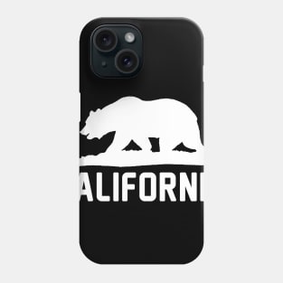 California Bear White Cali Souvenir State Map Republic CA Phone Case