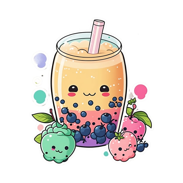 Cute Bubble Tea Cartoon Boba Drawing by kiddo200