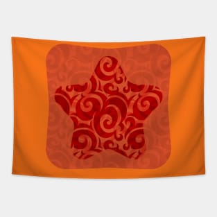 orange star pattern Tapestry