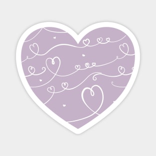 Big cute purple heart with doodle pattern. Magnet