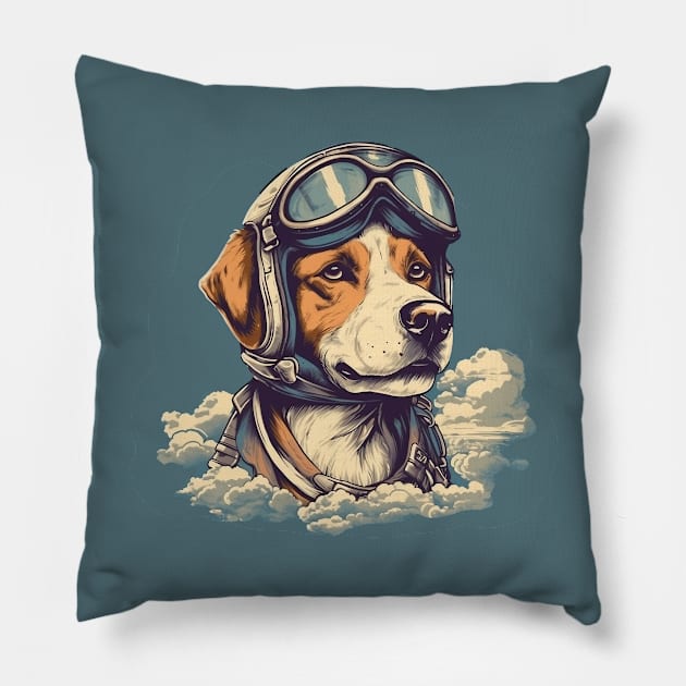 Aviator dog Pillow by GreenMary Design