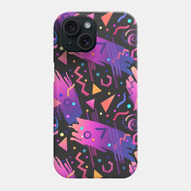 90s Colourful Neon Pattern Phone Case by Druids Tower