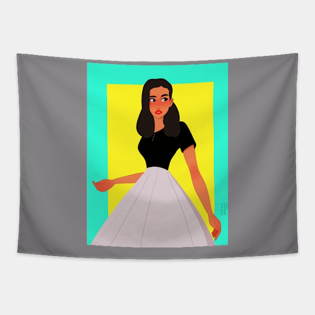 Retro girl Tapestry by JessySketchy