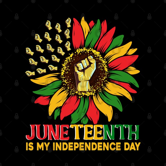 Sunflower Fist Juneteenth Black History African American by Pizzan