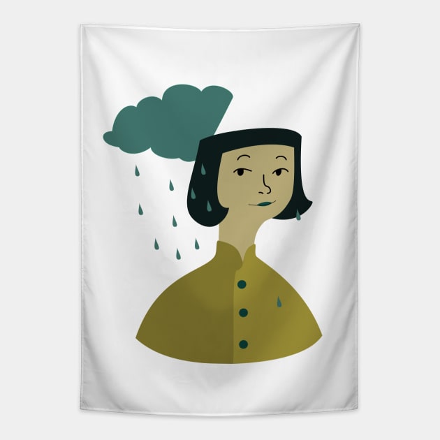 girl who loves rain Tapestry by Midori