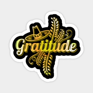 Wheat Ear Pilgrims Hat Gratitude Thanksgiving Magnet