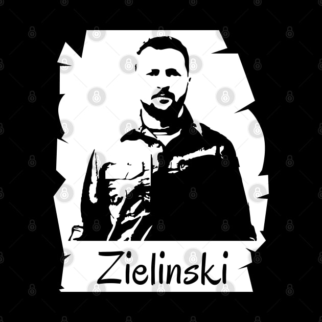 zelensky, white poster by Aloenalone