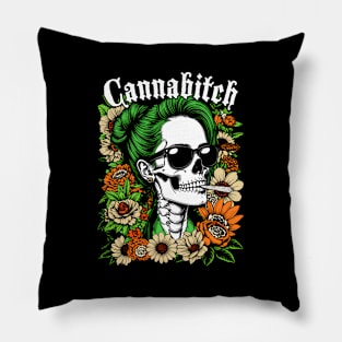 Canna Weed Smoker Stoner Skeleton 420 Pot Pillow