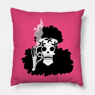 Afro Smoking Skull Pillow