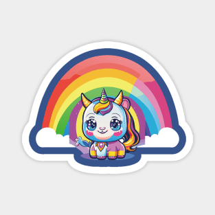 Cute Colorful Unicorn: A Magical Delight for All Ages Magnet