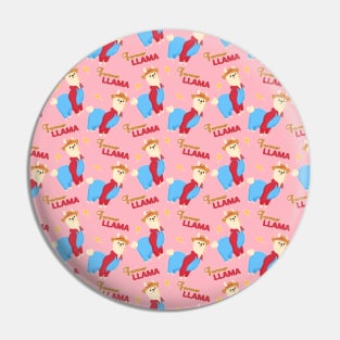 Farmer Llama Pink Pattern Pin