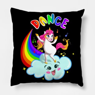 Unicorn Dancing on a Cloud Pillow