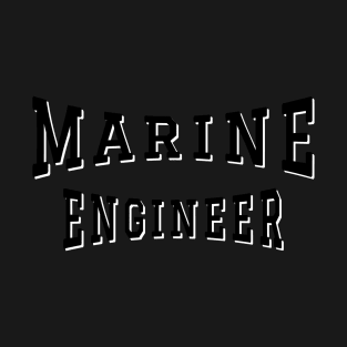 Marine Engineer in Black Color Text T-Shirt