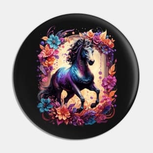 Majestic Stallion Floral Pin