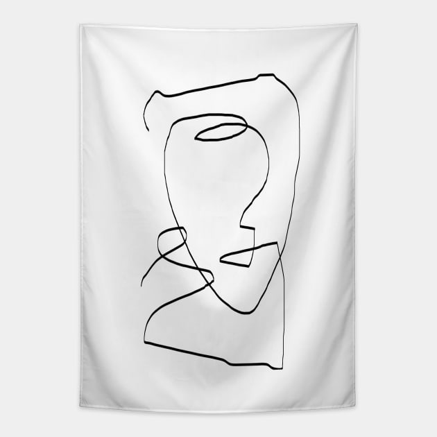 Abstract Head Tapestry by The Miuus Studio