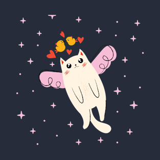 cat with wings flying T-Shirt